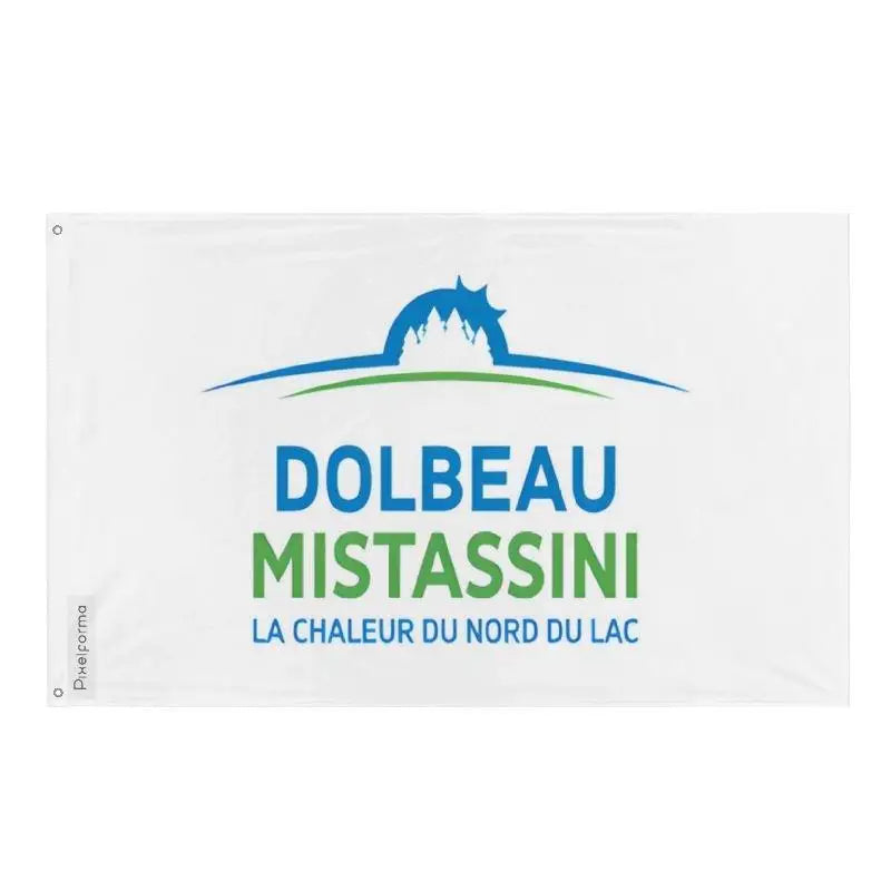 Drapeau dolbeau-mistassini polyester œillets à gauche