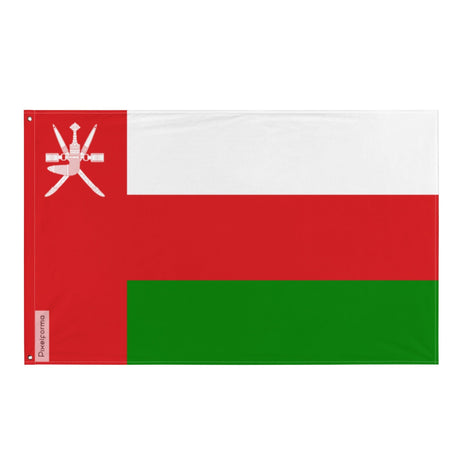 Oman Flag in Multiple Sizes 100% Polyester Print with Double Hem - Pixelforma