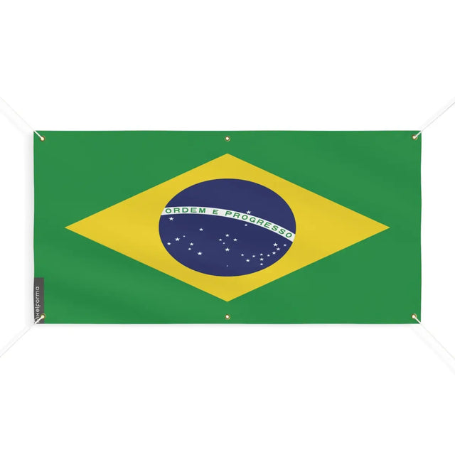 Drapeau du brésil 6 oeillets en plusieurs tailles (m) - pixelforma