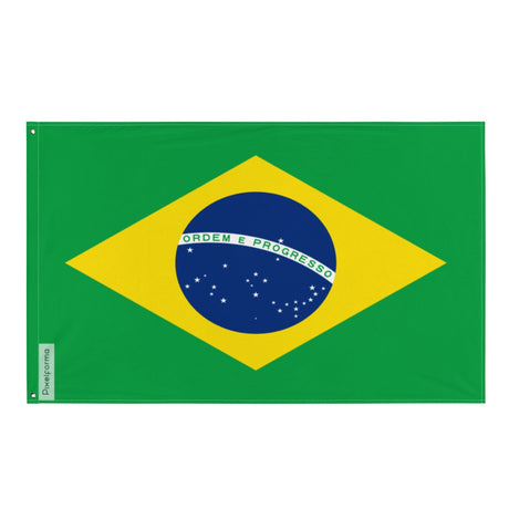 Brazil Flag in Multiple Sizes 100% Polyester Print with Double Hem - Pixelforma