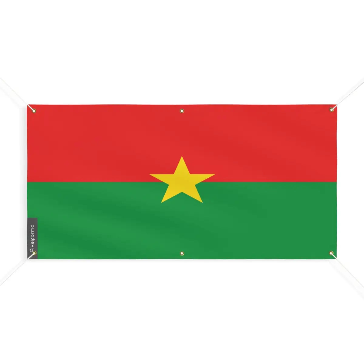 Drapeau du Burkina Faso 6 Oeillets en Plusieurs Tailles (M) - Pixelforma 