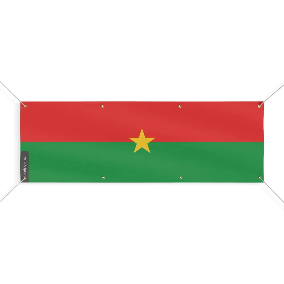 Drapeau du burkina faso 8 oeillets en plusieurs tailles (l) - pixelforma