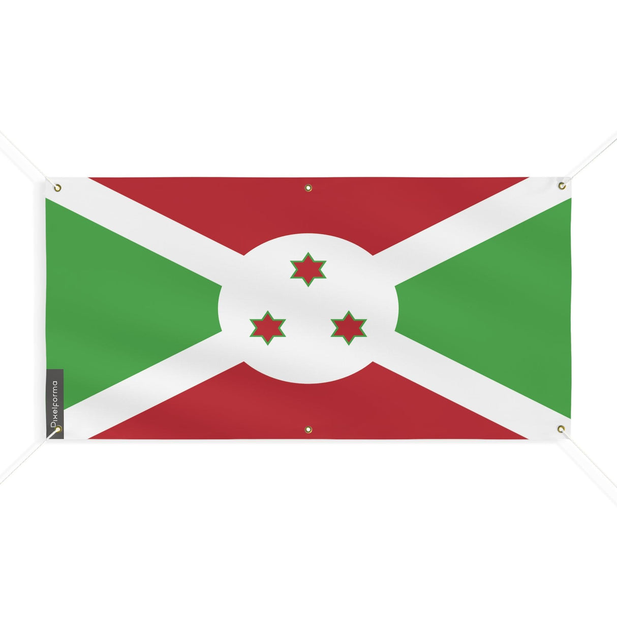 Drapeau du Burundi 6 Oeillets en plusieurs tailles - Pixelforma