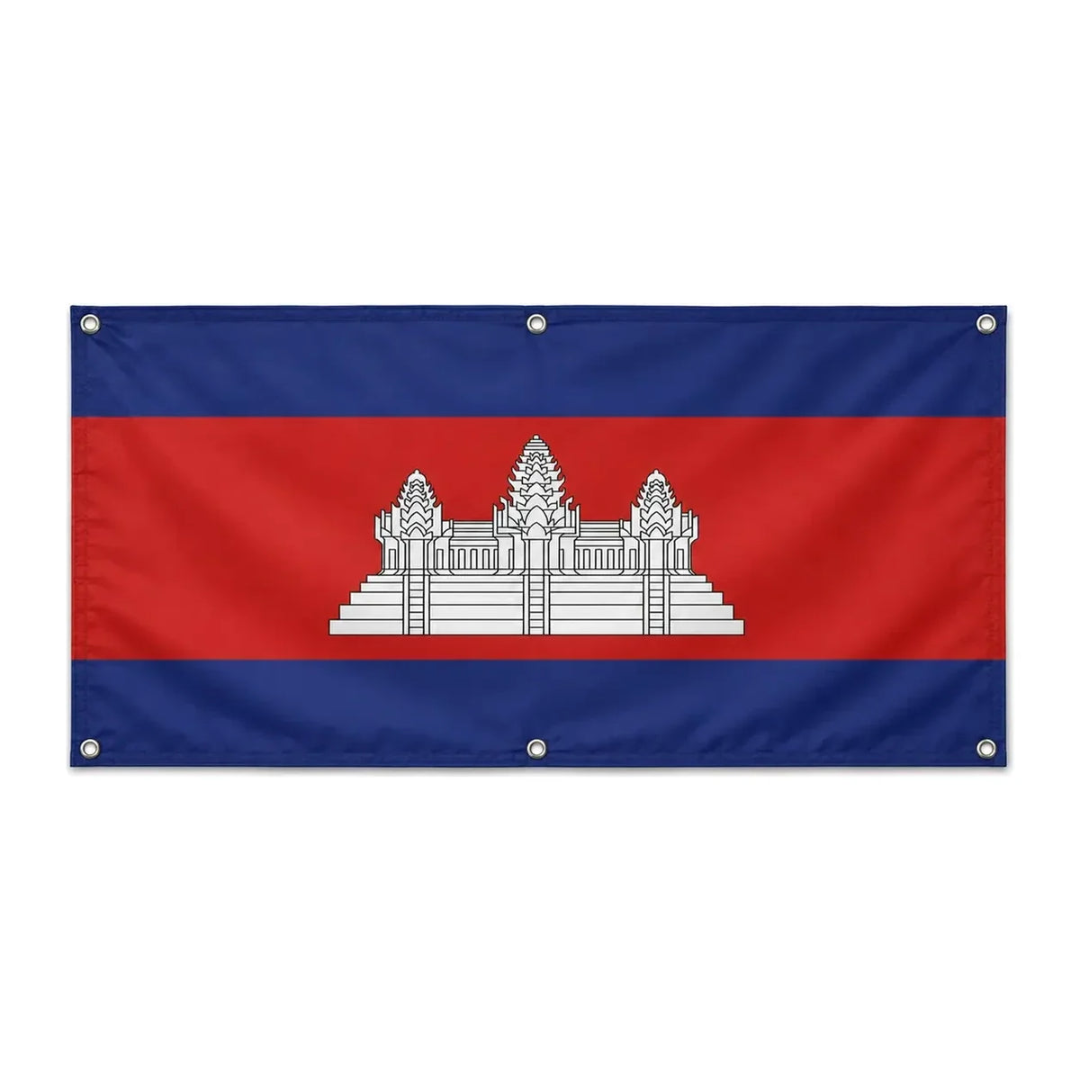 Drapeau cambodge polyester résistant avec 6 œillets