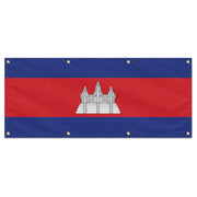 Drapeau cambodge en polyester résistant avec 8 œillets