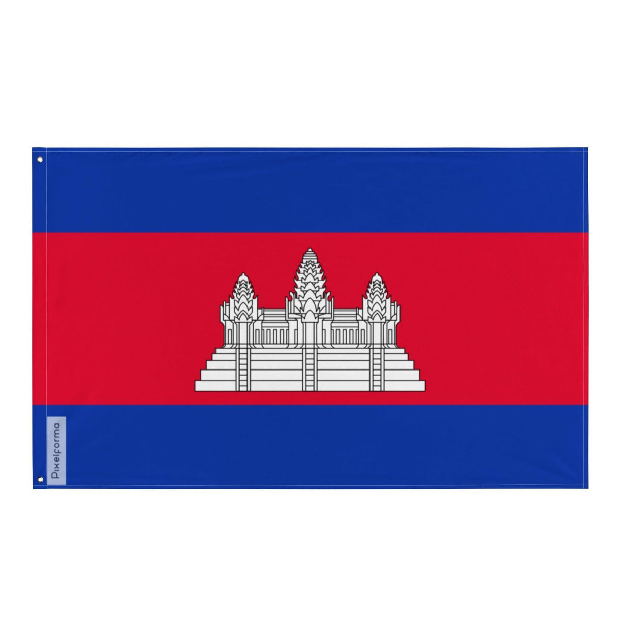 Drapeau du Cambodge en plusieurs tailles 100 % polyester Imprimer avec Double ourlet - Pixelforma