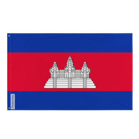 Cambodia Flag in Multiple Sizes 100% Polyester Print with Double Hem - Pixelforma