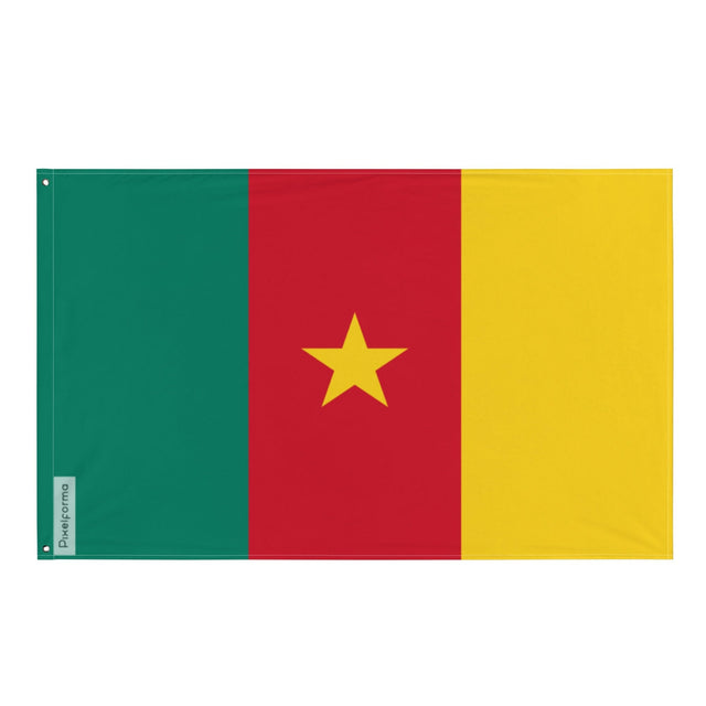 Cameroon Flag in Multiple Sizes 100% Polyester Print with Double Hem - Pixelforma