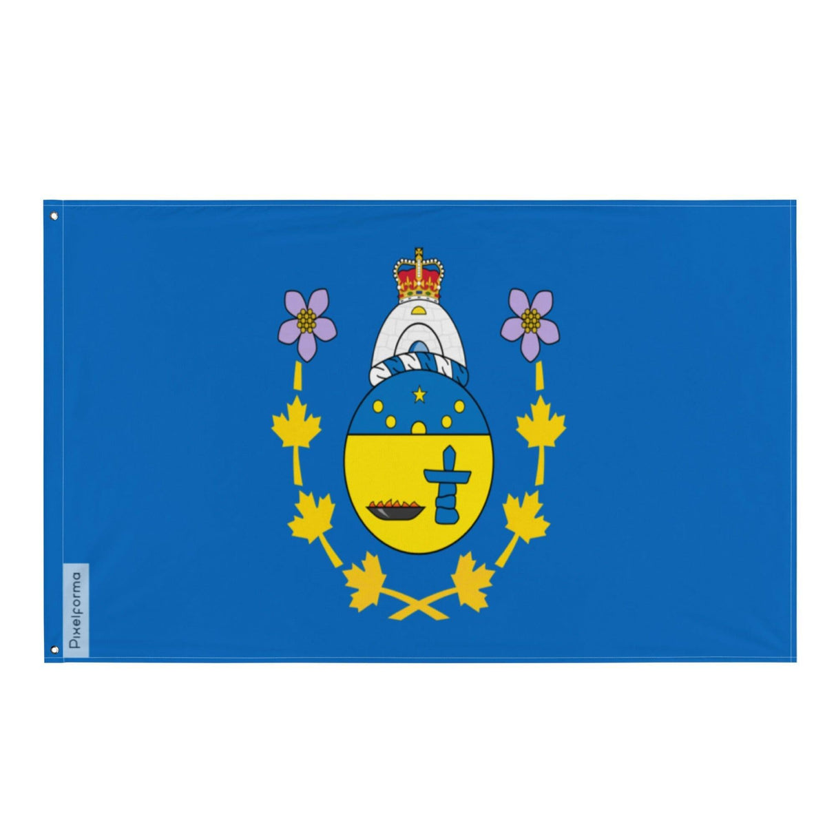 Drapeau du commissaire du Nunavut en plusieurs tailles 100 % polyester Imprimer avec Double ourlet - Pixelforma