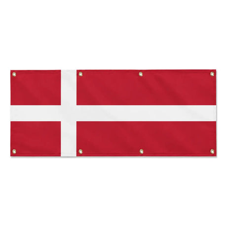 Drapeau danemark polyester résistant avec 8 œillets