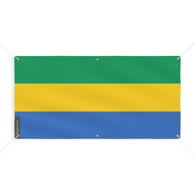 Drapeau du Gabon 6 Oeillets en plusieurs tailles - Pixelforma