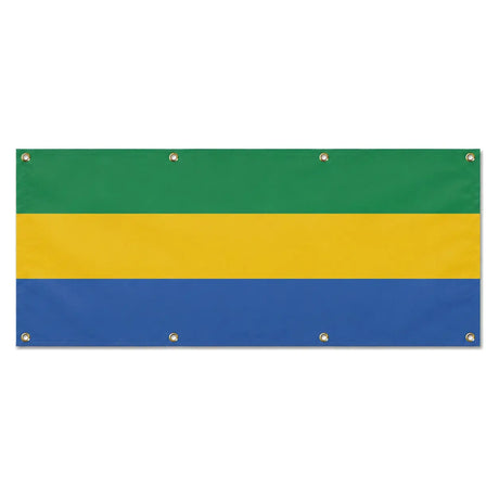 Drapeau gabon polyester résistant usage extérieur longue durée