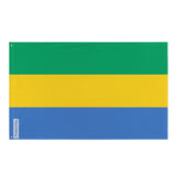 Gabon Flag in Multiple Sizes 100% Polyester Print with Double Hem - Pixelforma
