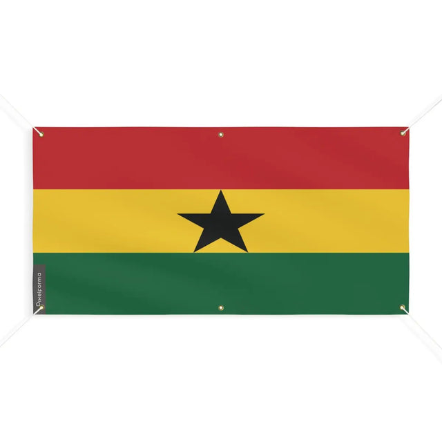 Drapeau du ghana 6 oeillets en plusieurs tailles (m) - pixelforma