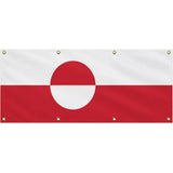 Drapeau groenland polyester résistant fixé par œillets