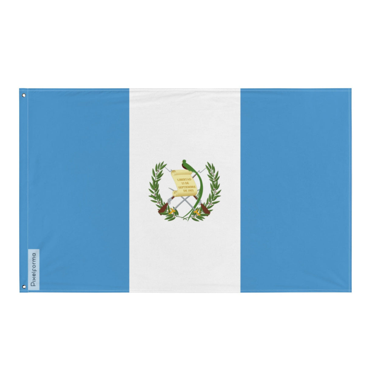 Guatemala Flag in Multiple Sizes 100% Polyester Print with Double Hem - Pixelforma