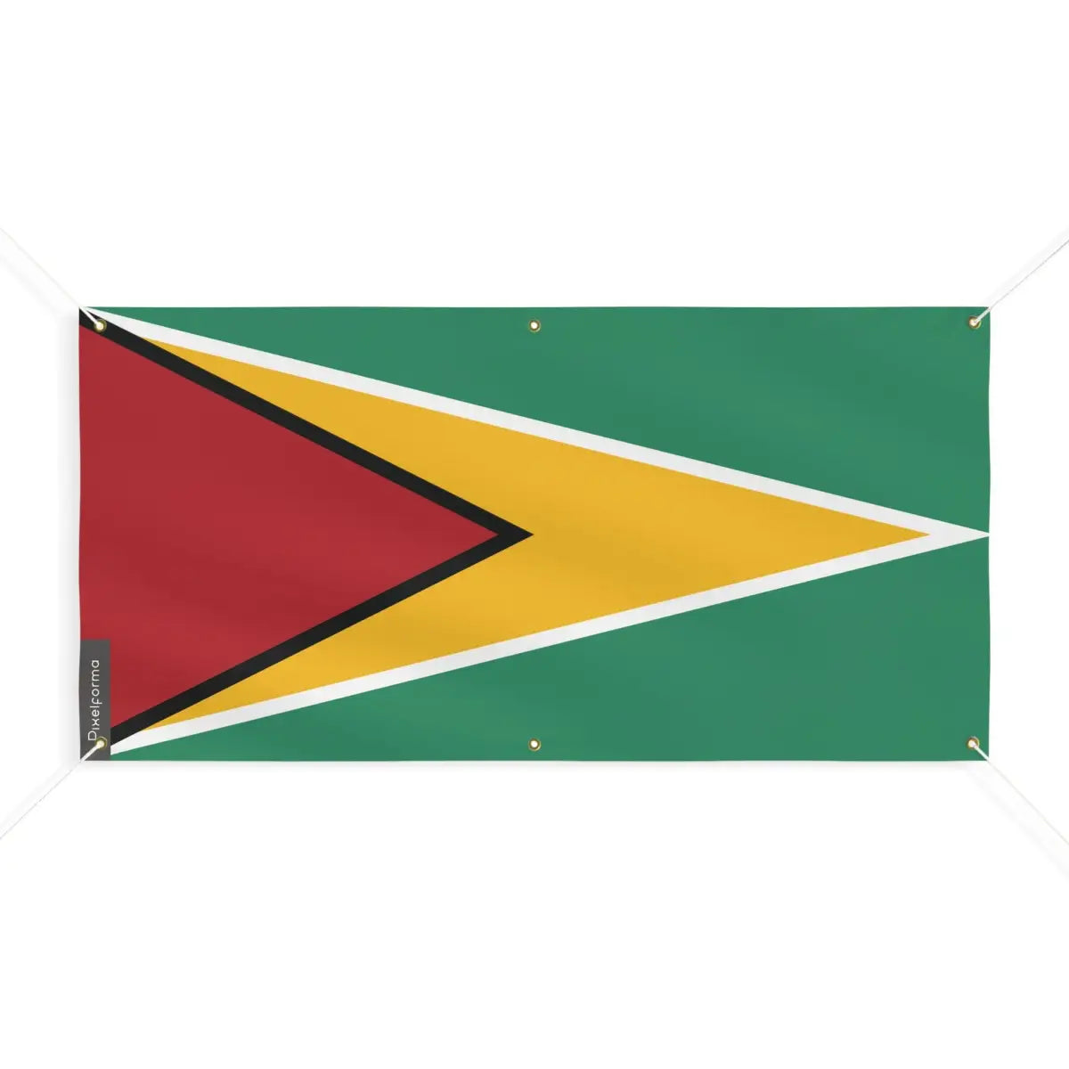 Drapeau du guyana 6 oeillets en plusieurs tailles (m) - pixelforma