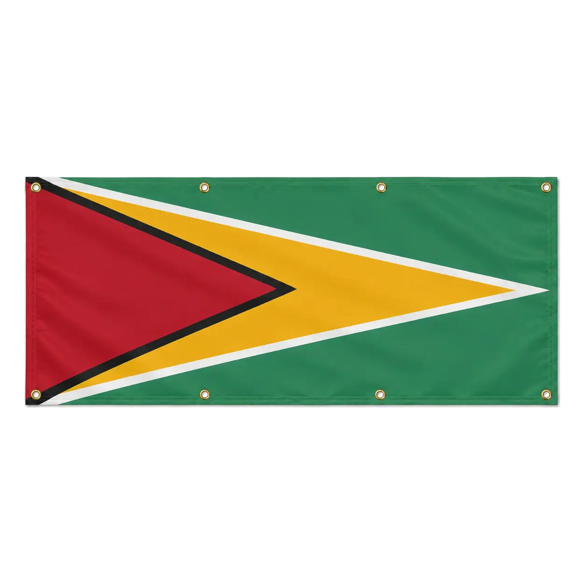 Drapeau guyana polyester résistant œillets usage extérieur
