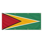Drapeau guyana polyester résistant œillets usage extérieur