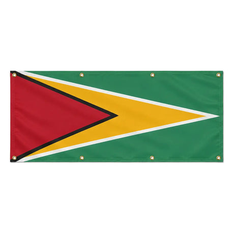 Drapeau guyana polyester résistant œillets usage extérieur