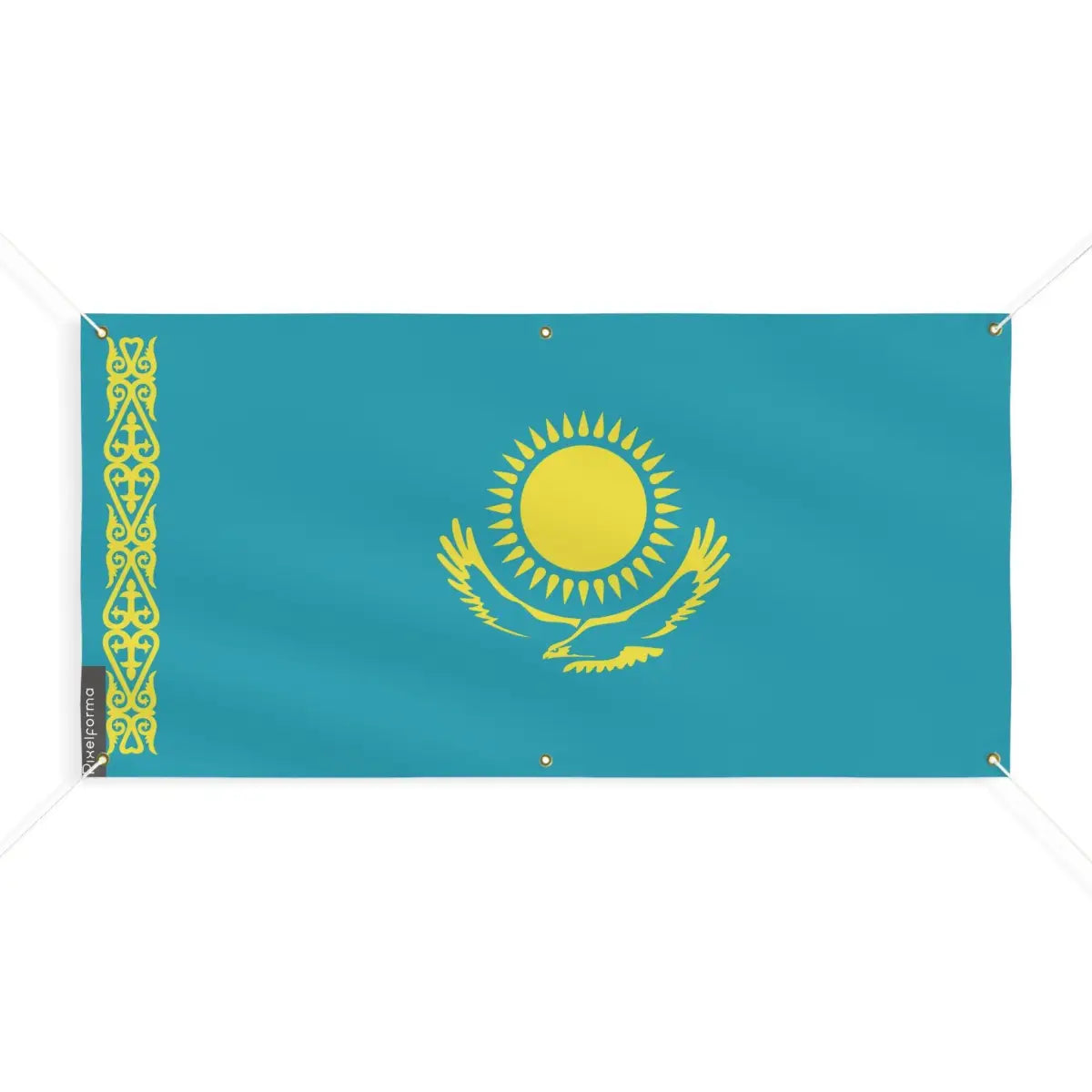 Drapeau du kazakhstan 6 oeillets en plusieurs tailles (m) - pixelforma