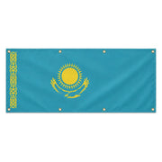 Drapeau kazakhstan en polyester résistant pour extérieur
