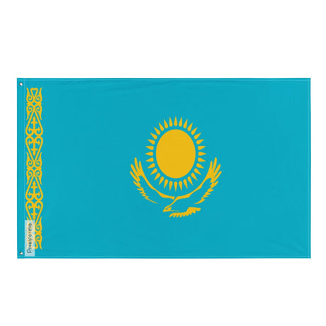 Kazakhstan Flag in Multiple Sizes 100% Polyester Print with Double Hem - Pixelforma