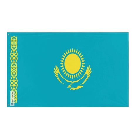 Official Kazakhstan Flag in Multiple Sizes 100% Polyester Print with Double Hem - Pixelforma