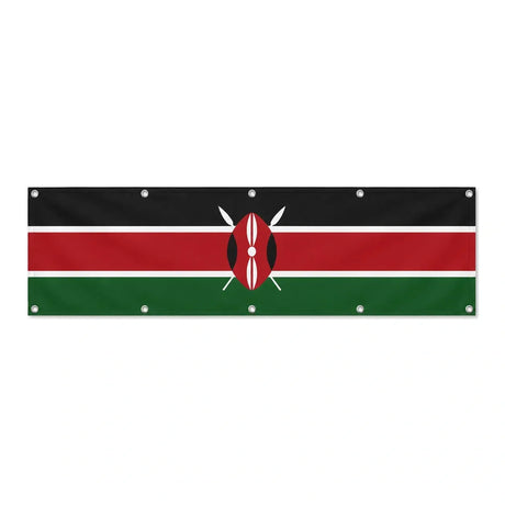 Drapeau du Kenya grand format XL en polyester avec dix œillets