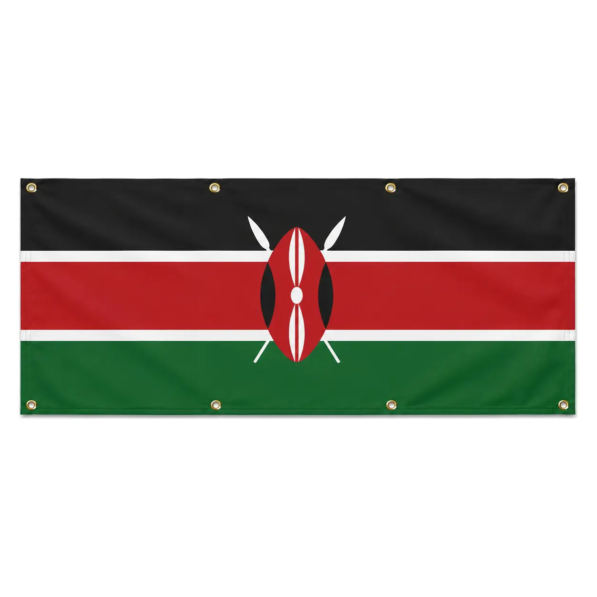 Drapeau kenya en polyester résistant avec 8 œillets robustes