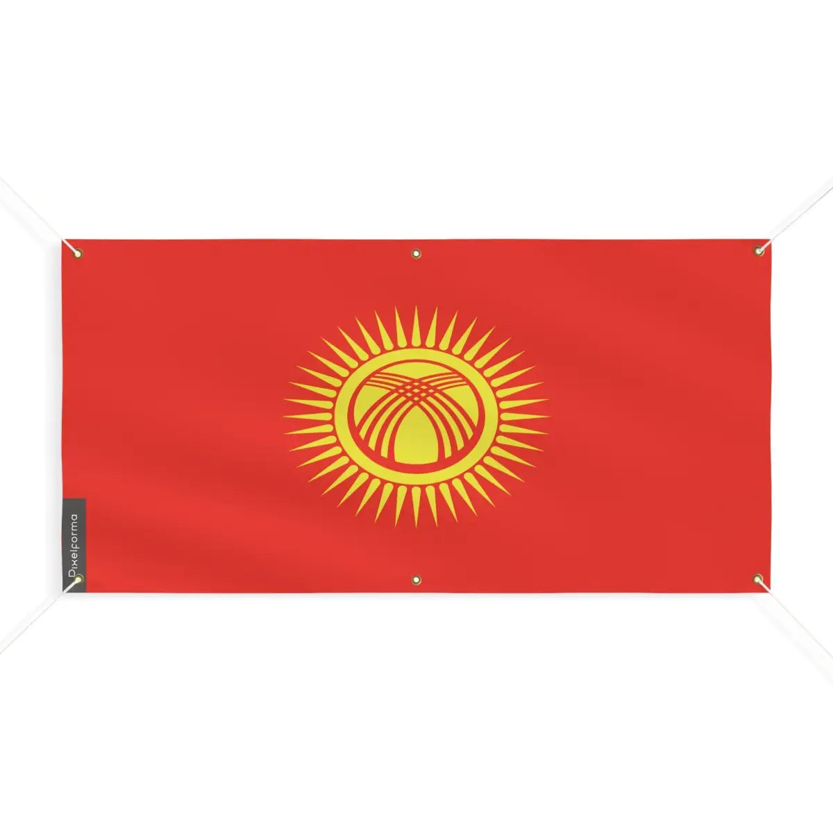 Drapeau du kirghizistan 6 oeillets en plusieurs tailles (m) - pixelforma