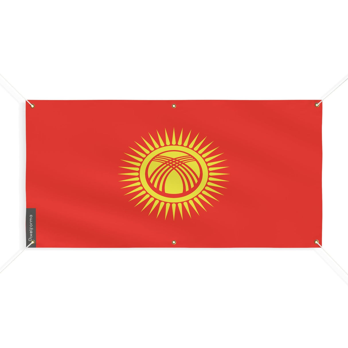 Drapeau du Kirghizistan 6 Oeillets en plusieurs tailles - Pixelforma 