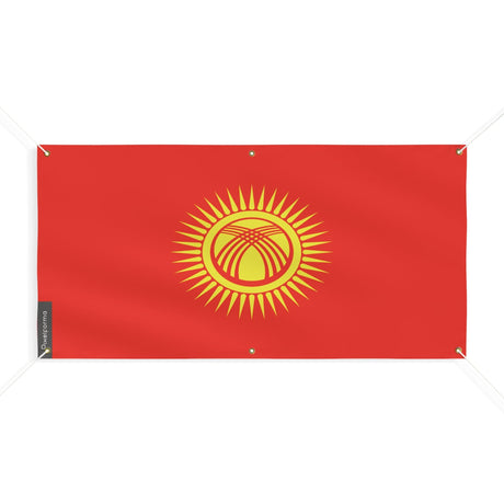 Drapeau du Kirghizistan 6 Oeillets en plusieurs tailles - Pixelforma