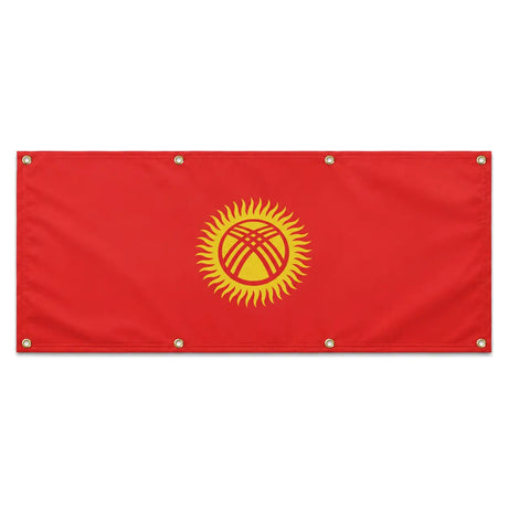Drapeau kirghizistan polyester résistant usage extérieur