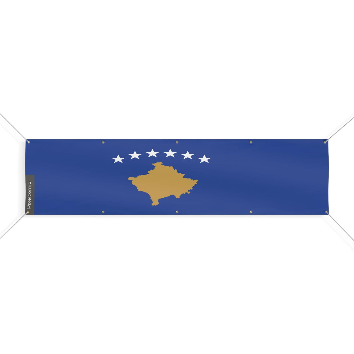 Drapeau du Kosovo 10 Oeillets en plusieurs tailles - Pixelforma