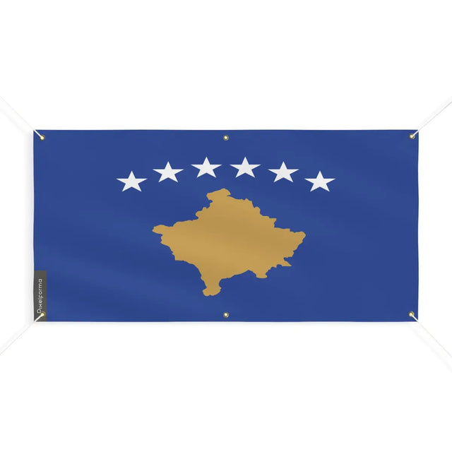 Drapeau du Kosovo 6 Oeillets en Plusieurs Tailles (M) - Pixelforma 