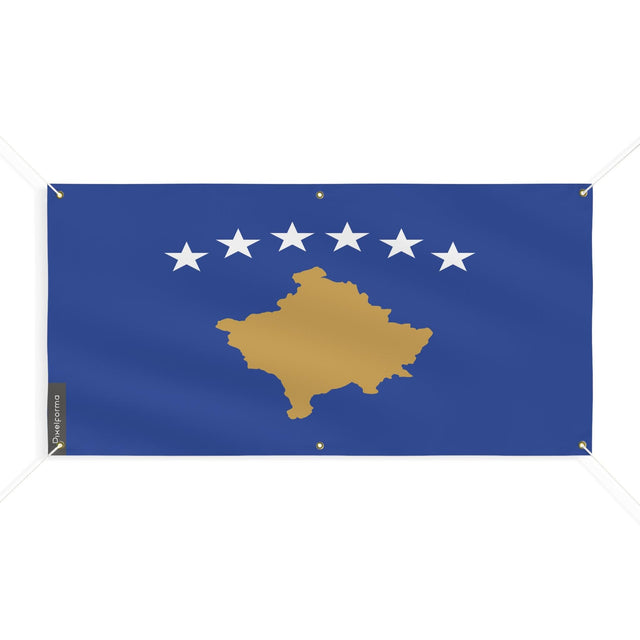 Drapeau du Kosovo 6 Oeillets en plusieurs tailles - Pixelforma