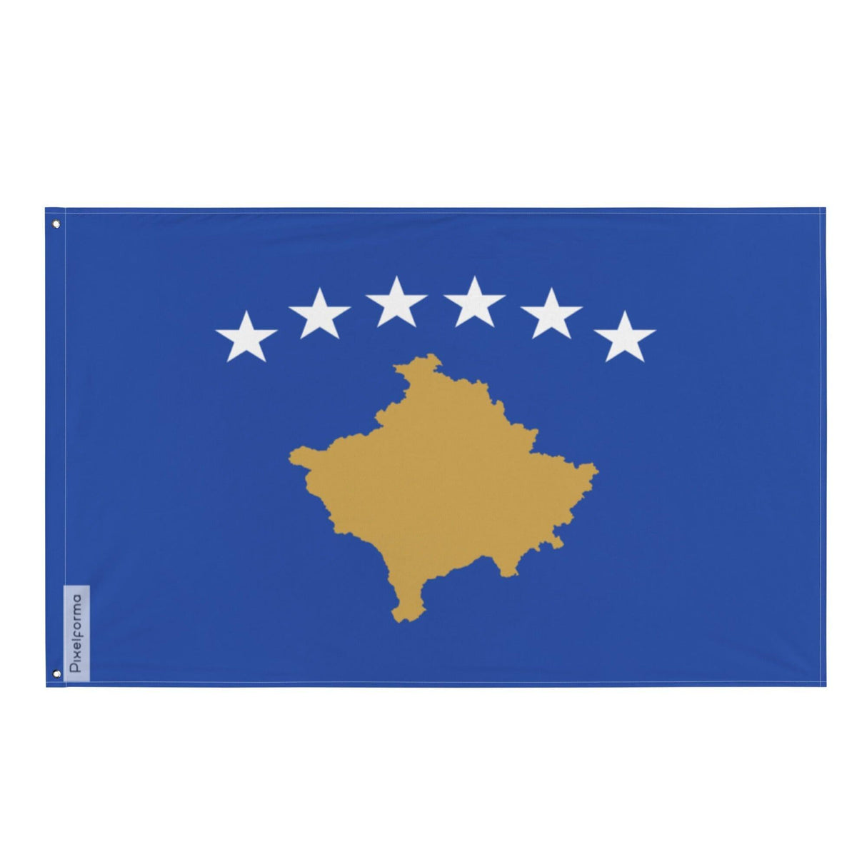 Drapeau du Kosovo en plusieurs tailles 100 % polyester Imprimer avec Double ourlet - Pixelforma