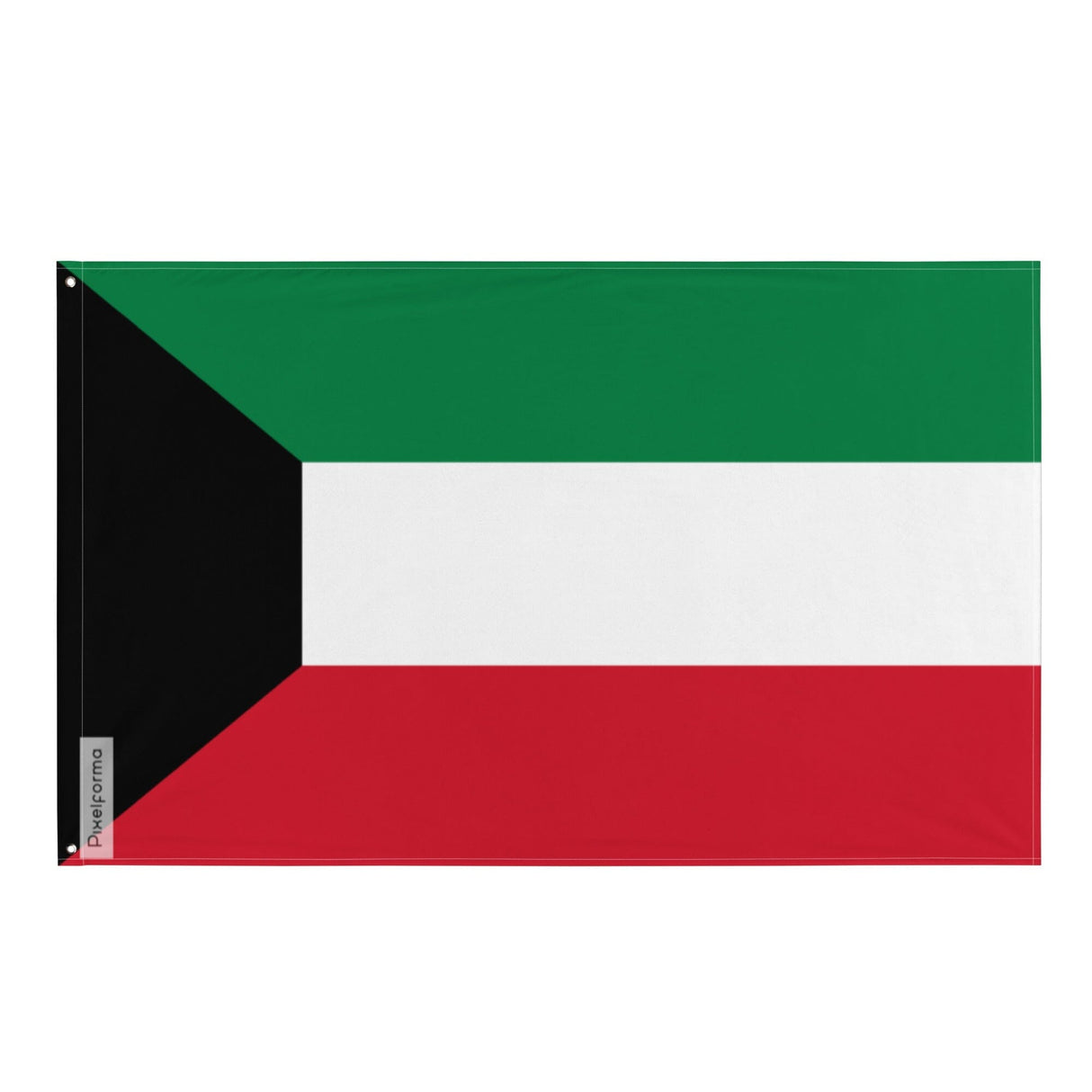 Kuwait Flag in Multiple Sizes 100% Polyester Print with Double Hem - Pixelforma