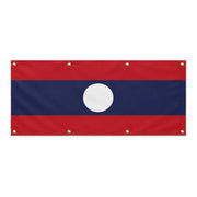 Drapeau laos polyester résistant huit œillets extérieur