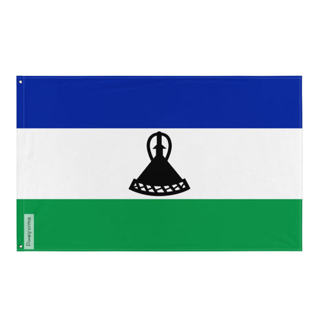 Lesotho Flag in Multiple Sizes 100% Polyester Print with Double Hem - Pixelforma