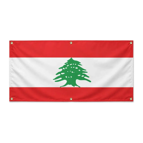 Drapeau liban polyester résistant 6 œillets usage extérieur