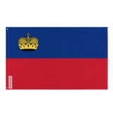 Liechtenstein Flag in Multiple Sizes 100% Polyester Print with Double Hem - Pixelforma