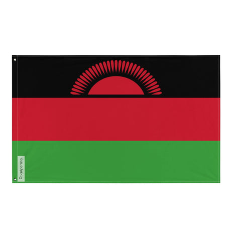 Malawi Flag in Multiple Sizes 100% Polyester Print with Double Hem - Pixelforma