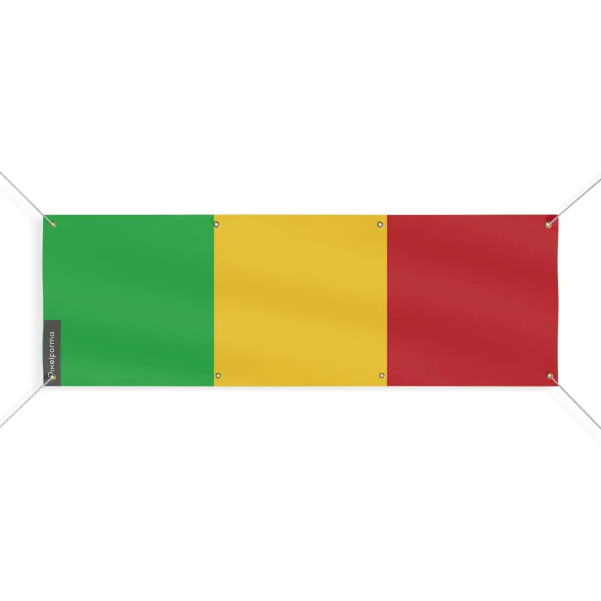 Drapeau du Mali 8 Oeillets en Plusieurs Tailles (L) - Pixelforma 