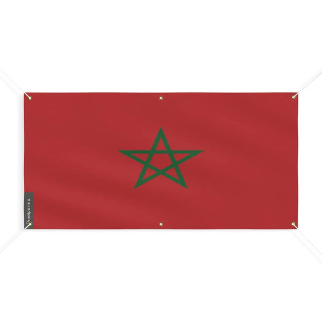 Drapeau du Maroc 6 Oeillets en Plusieurs Tailles (M) - Pixelforma 