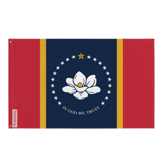 Drapeau du Mississippi en plusieurs tailles 100 % polyester Imprimer avec Double ourlet - Pixelforma