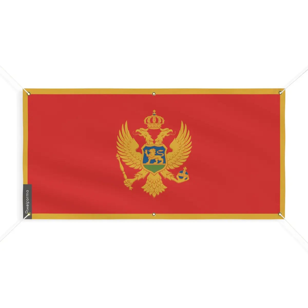 Drapeau du monténégro 6 oeillets en plusieurs tailles (m) - pixelforma