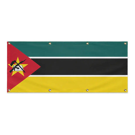 Grand drapeau mozambique polyester résistant avec œillets