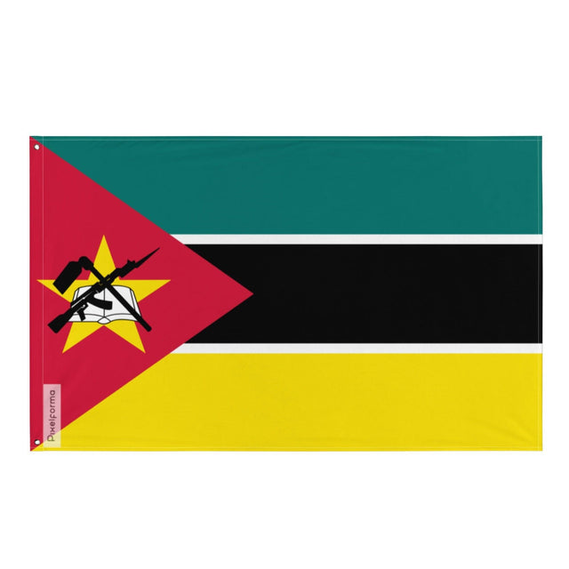 Drapeau du Mozambique en plusieurs tailles 100 % polyester Imprimer avec Double ourlet - Pixelforma